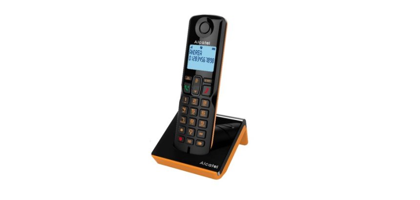 Teléfono  Alcatel S280 SOLO ORANGE Teléfono DECT Identificador de llamadas Negro, Naranja