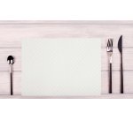 Barquette de 500 sets de table papier gaufré glacé Tiss Lack uni- Format 30X40 cm - Couleur blanc. - Blanc