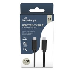MediaRange MRCS214 câble USB USB 3.2 Gen 1 (3.1 Gen 1) 1,2 m USB C 10 Gbit/s 100 W Noir
