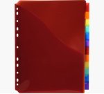 Intercalaire exacompta polypropylène 20/100e 12 touches a4+ personnalisable avec pochettes étiquettes coloris assortis