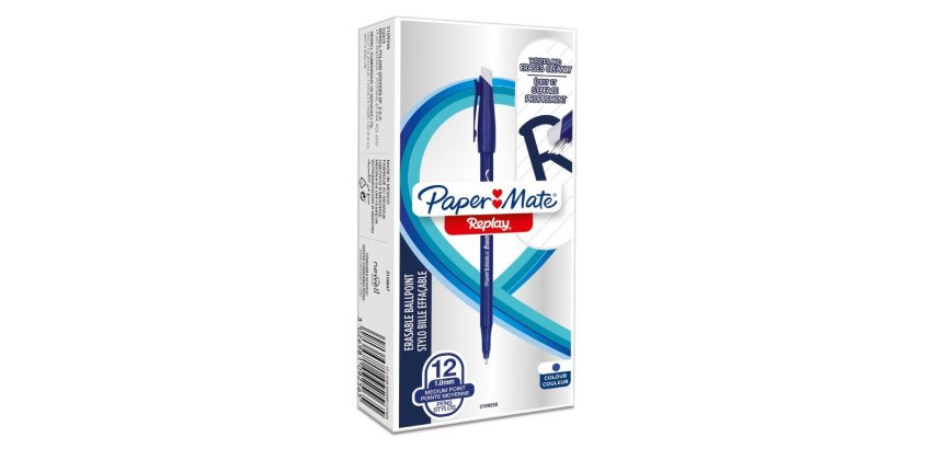Papermate Replay Blue Stick ballpoint pen Medium 12 pc(s)