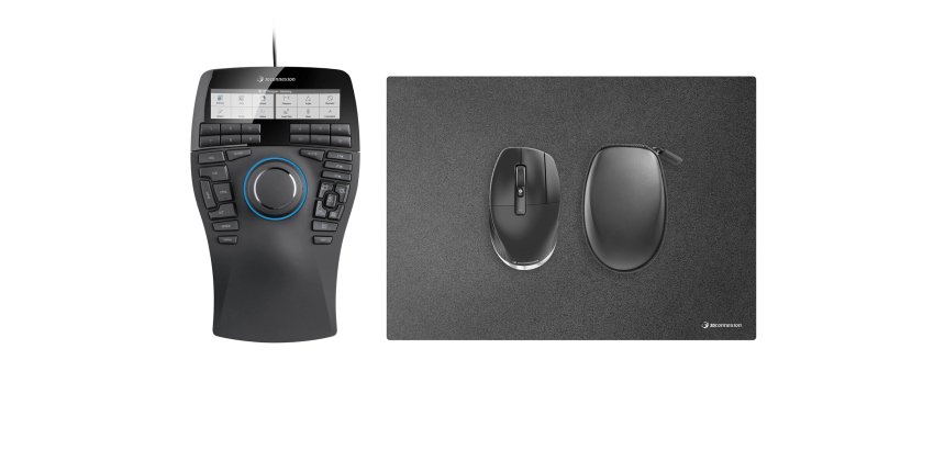 3Dconnexion SpaceMouse Enterprise Kit 2 muis Kantoor Ambidextrous RF Wireless + USB Type-A 6DoF