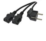 MCL Power Cable Black 2.0m Noir 2 m Bloc terminal à 2 broches Prise d'alimentation type F