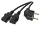MCL Power Cable Black 2.0m Noir 2 m Bloc terminal à 2 broches Prise d'alimentation type F