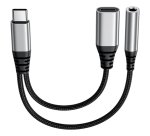 DLH DY-AD5435 câble USB 0,13 m USB C USB C/3.5mm Noir, Gris