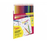 Crayon couleur jovi woodless triangulaire mine resistante  haut pouvoir couvrant inodore couleurs vives etui 24 unites