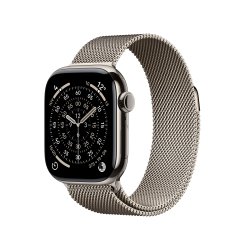 Apple watch Apple Watch Series 11 GPS + Cellular 42mm Boitier en Titane Naturel avec Natural Milanese Loop