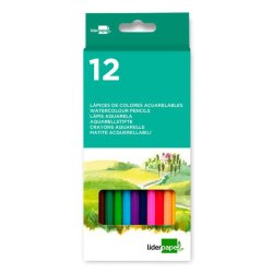 Crayon couleur liderpapel aquarellable coloris assortis étui carton 12 unités