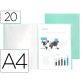 Protege-documents liderpapel polypropylene couverture      flexible 20 pochettes fixes   a4 210x297mm vert pomme