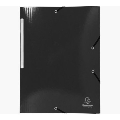 Chemise 3 rabats à élastiques Iderama en carte pelliculée 5/10, 425g. Coloris Noir