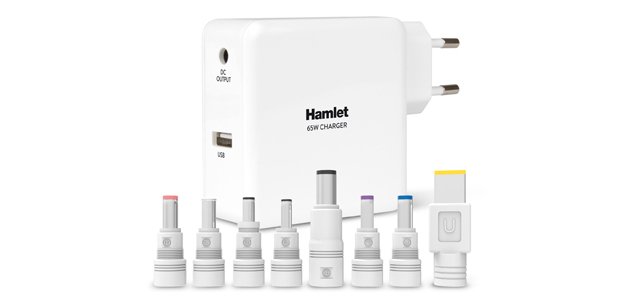 Hamlet Notebook Charger alimentatore universale da 65w per notebook e dispositivi mobili