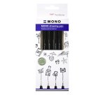 Stylo-feutre tombow mono drawing pen set bold 4 pieces 02 04 06 08 coloris noir