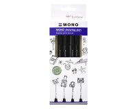 Stylo-feutre tombow mono drawing pen set bold 4 pieces 02 04 06 08 coloris noir