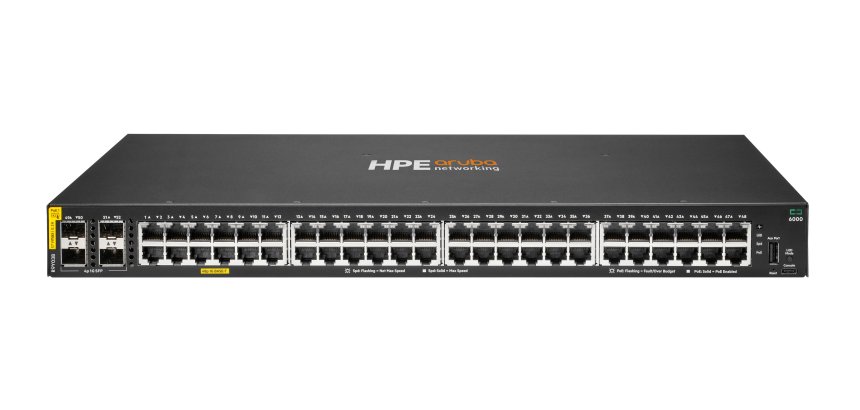 HPE Aruba Networking CX 6000 48p 10M/100M/1G Class4 PoE 4p SFP 1G 740W Switch