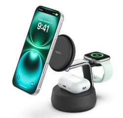 Belkin Qi2 Fitness tracker, Casques, Smartphone, Smartwatch Noir USB Recharge sans fil Charge rapide Intérieure