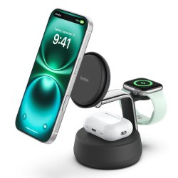 Belkin Qi2 Fitness tracker, Casques, Smartphone, Smartwatch Noir USB Recharge sans fil Charge rapide Intérieure