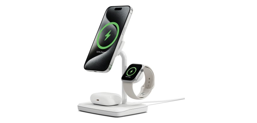 Cygnett CY5101BUNCP Caricabatterie per dispositivi mobili Cuffie, Auricolare, Smartphone, Orologio intelligente Bianco USB Carica wireless Ricarica rapida Interno