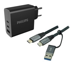 MCL - Chargeur secteur 65W + câble tressé USB Type C 2m