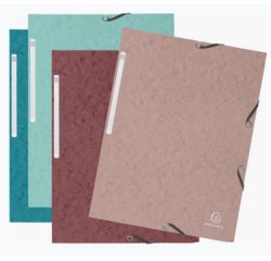 Chemise 3 rabats exacompta skandi a4 carte lustree 400gr fermeture elastique coloris   assortis