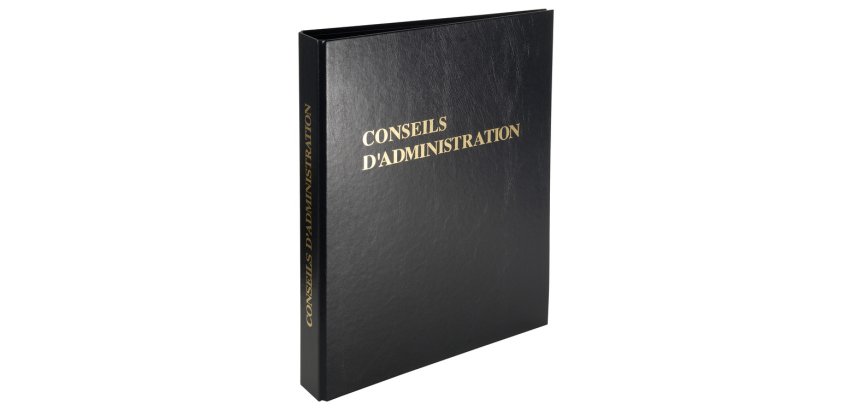 Reliure registre économique 32x26cm 4 anneaux - Conseils d'administration - Noir