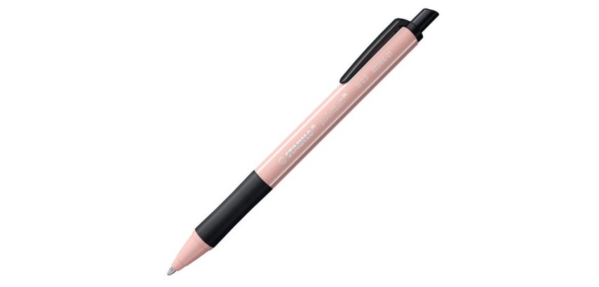 Stylo-bille stabilo pointball wild flowers 3200m d'ecriture trait 0,5mm retractable grip  antiderapant rose pivoine