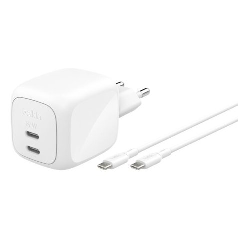 Belkin WCH020KQ2MWH-B6 chargeur d'appareils mobiles Universel Blanc Secteur Charge rapide Intérieure