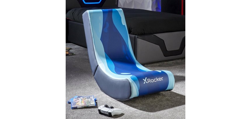 X Rocker 2022085 Videospielstuhl Konsolenspielstuhl Gepolsterter Sitz Blau