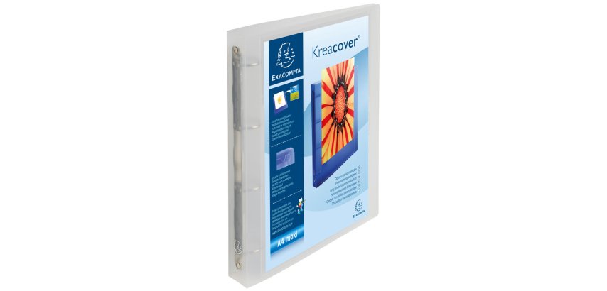 Exacompta 51568E raccoglitore ad anelli A4, A4+ Trasparente, Bianco