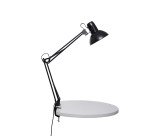 Luminaire bureau maulstudy surpince tete et bras metal      hauteur 44cm bras 35cm tete   diam. 17cm coloris noir