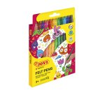 Feutre coloriage jovi lavable capuchon sécurité ventilé pointe solide 3mm 2 formats fine/maxi pochette 24 unités