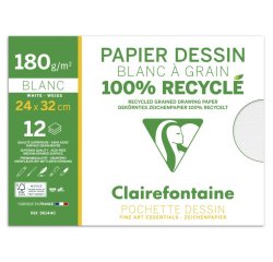 Dessin à Grain 100% Recyclé pochette 12F 24x32 180g