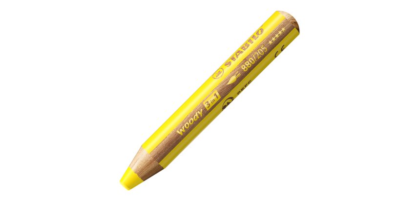 Crayon multi talents stabilo woody 3 in 1 jaune