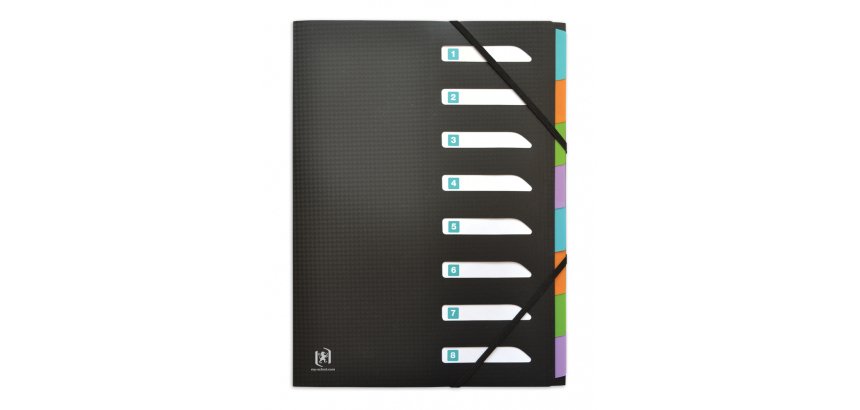 Trieur standard Oxford Memphis A4 8 positions couverture polypro noir