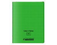 Cahier A Rabat Conquerant Classique Agrafe 240X320 48P 90G Seyes Polypro Vert
