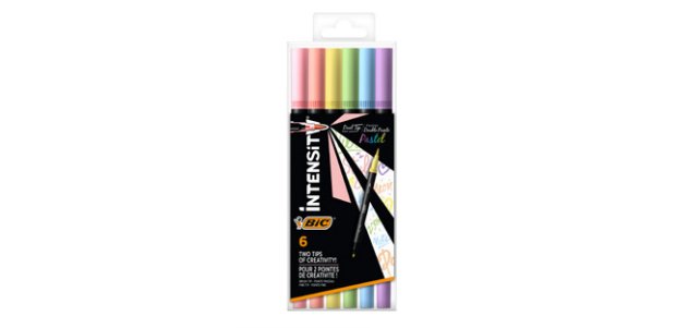 BIC Intensity Dual tip marker 6 pc(s) Brush tip Light Blue, Light Green, Light pink, Peach, Violet, Yellow