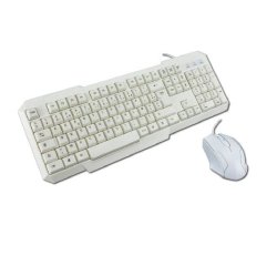MCL ACK-2012/B clavier Souris incluse Universel USB AZERTY Français Blanc