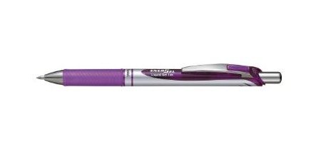 Roller pentel energel retractable rechargeable      pointe metal fine 0,7mm clip  metal coloris violet