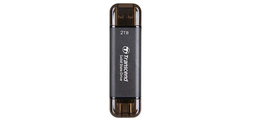 Transcend TS2TESD310C lecteur à circuits intégrés externe 2 To USB Type-A vers USB Type-C 3.2 Gen 2 (3.1 Gen 2) Noir