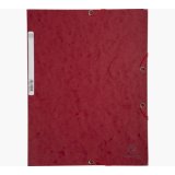 Chemise 3 rabats et élastique, en carte lustrée 5/10e, 400gr. Format 24x32cm. Coloris Cerise
