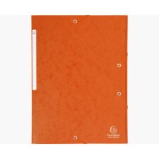 Chemise 3 rabats et élastique monobloc, carte lustrée 5/10e Orange, élastique fixé devant