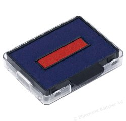 Cassette encrage bicolore trodat 6/50/2 pour tampon encreur 5430/5431/5435/5546 bleu/ro   uge