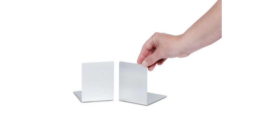 Serre-livres, en aluminium, (L)80 x (P)100 x (H)100 mm