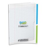 Cahier 2 sections conquerant classique agrafe 170x220 96p 90g seyes endosse polypro 90pages incolore