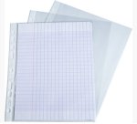 Sachet de 10 pochettes perforées polypropylène grainé format écolier - 17x22cm - Cristal