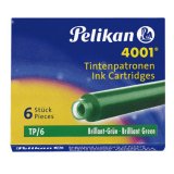 Cartouche pelikan courte standard vert étui 6 unités