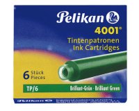 Cartouche pelikan courte standard vert étui 6 unités