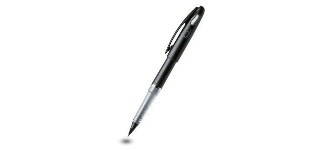 Stylo feutre à plume rechargeable encre liquide Pentel Tradio TRJ 50, noir