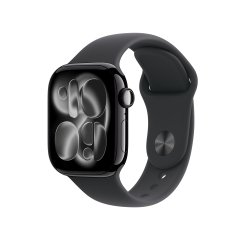 Apple Watch Series 11 GPS 42mm Jet Black Aluminium Case with Black Sport Band - M/L