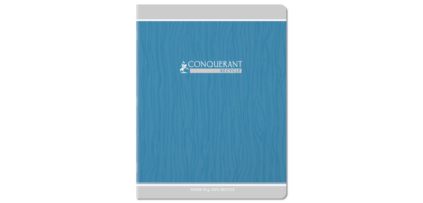 Cahier Conquerant Classique Agrafe 170X220 48P 90G Seyes Recycle Assorti