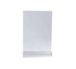 Porte-visuel vertical pied aluminium A5 - Cristal